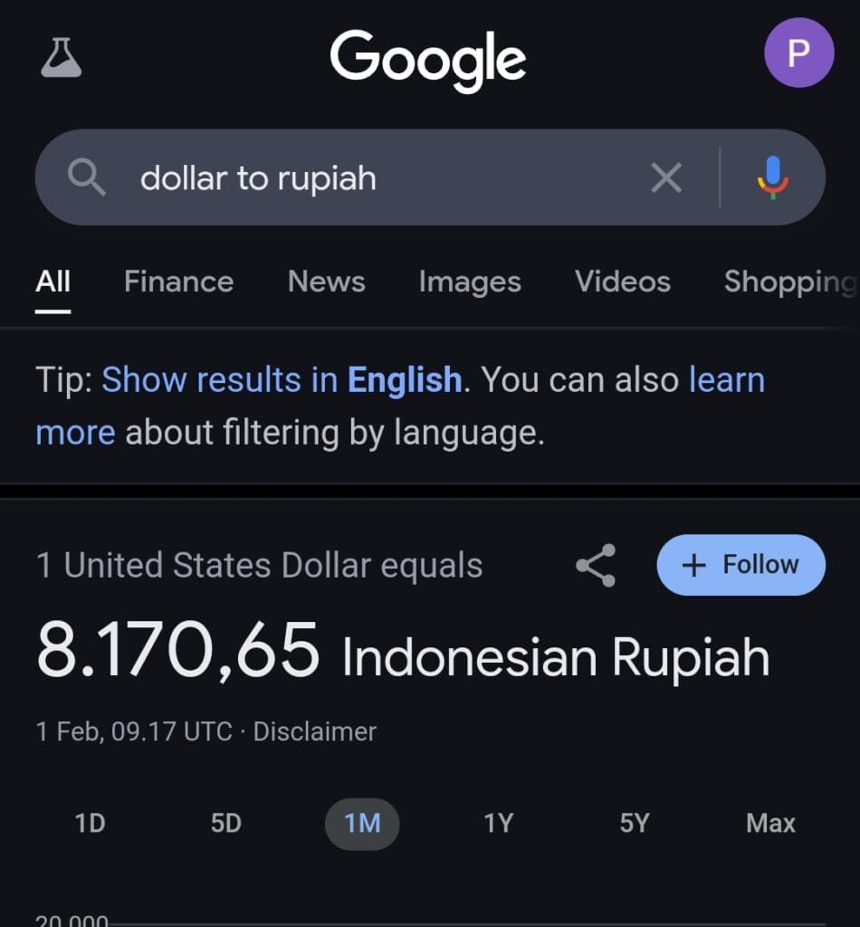 Ilustrasi: Rupiah Tiba-Tiba Rp8.170 per Dolar AS: Penguatan Nyata atau Kesalahan Google?