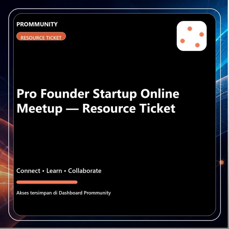 Pro Founder Startup Online Meetup – Resource Ticket