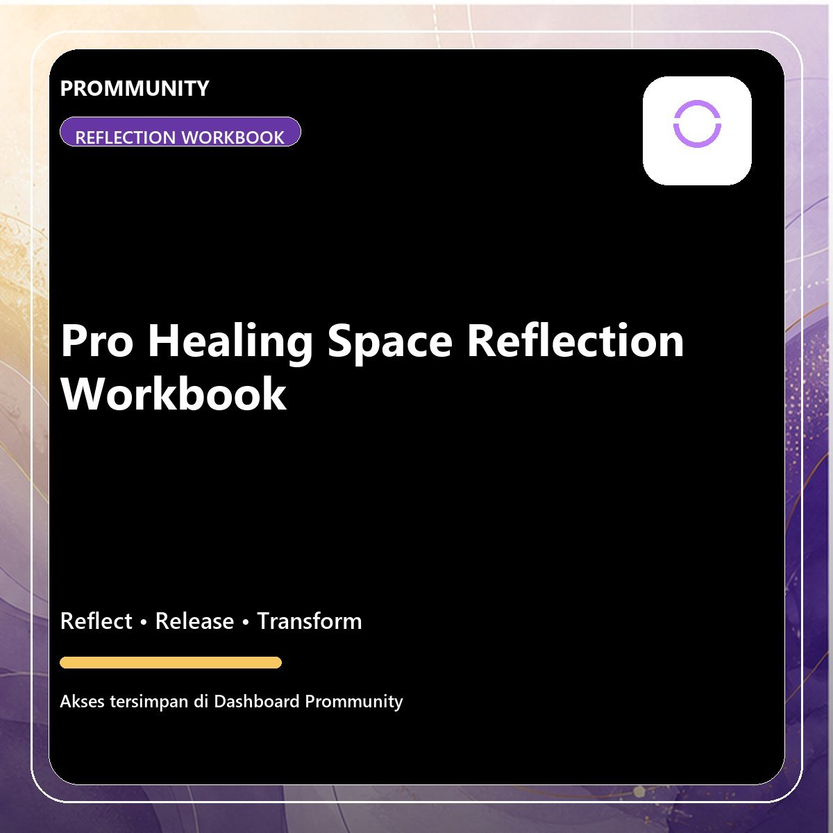 Pro Healing Space Reflection Workbook graphic product cover
