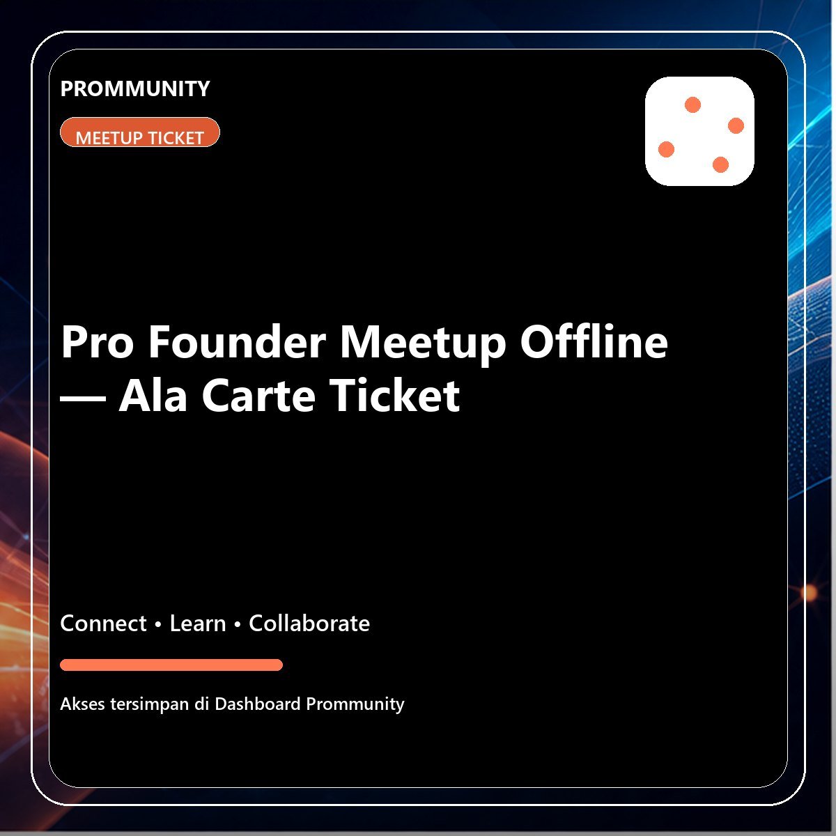 Pro Founder Meetup Offline – Ala Carte Ticket graphic product cover